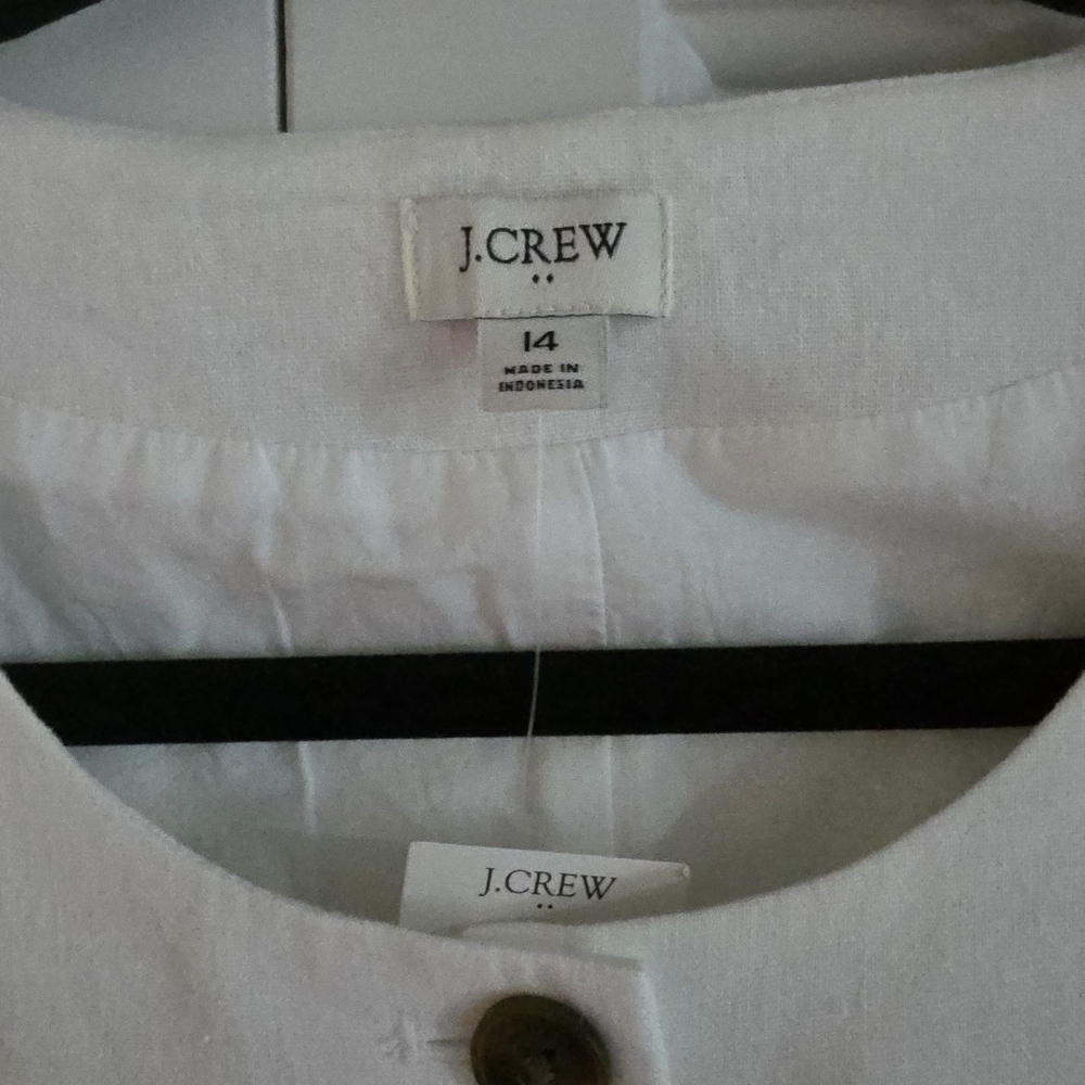 J. Crew Cream Linen-Blend Sleeveless Vest - Picture 4 of 4